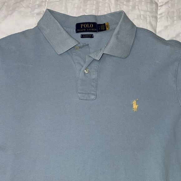 Polo by Ralph Lauren Blue Classic Polo Shirt- 100% cotton- size Lg - Picture 4 of 7